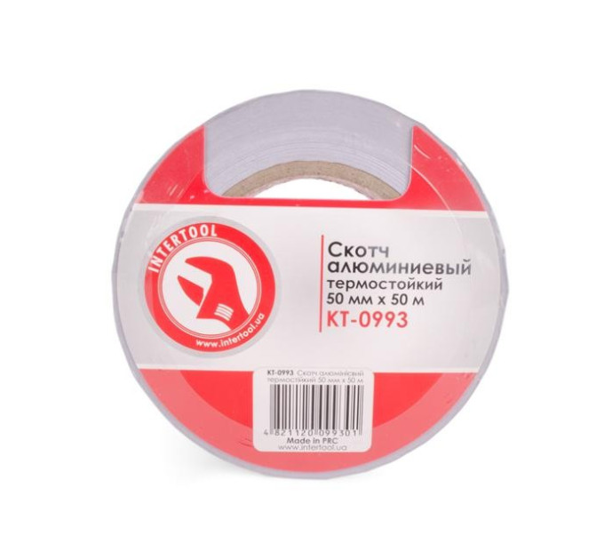 Скотч алюмінієвий термостійкий 50 мм * 50 м. INTERTOOL KT-0993