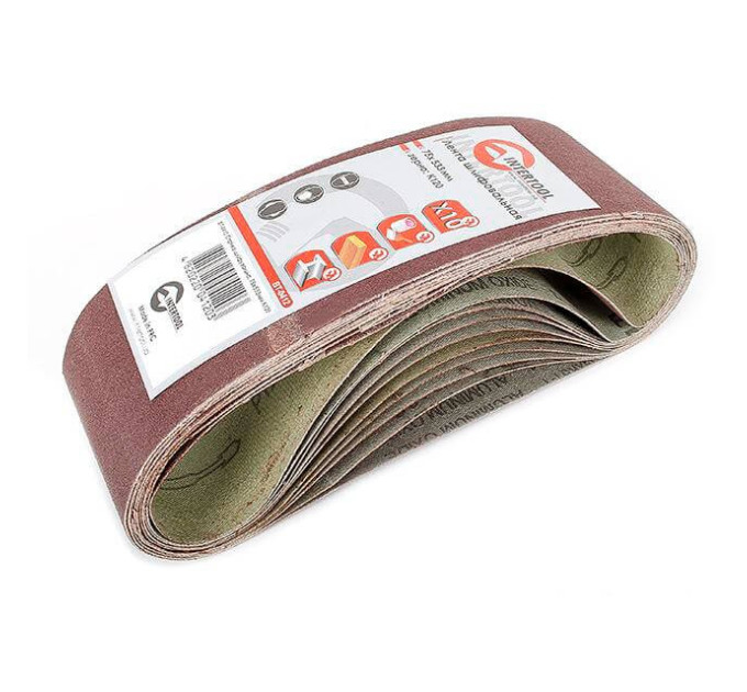 Стрічка шліфувальна 75 x 533мм, зерно 120 уп.10шт. INTERTOOL BT-0412