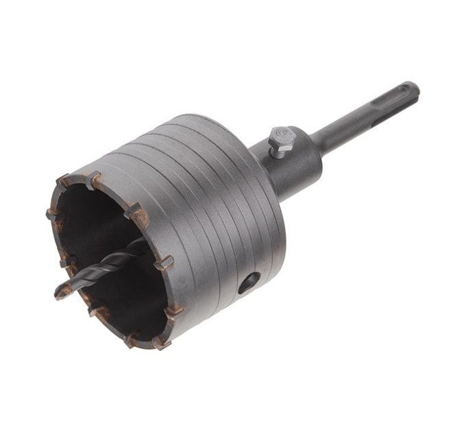 Комплект: Свердло корончасте по бетону 75мм + Перехідник SDS Plus 100мм INTERTOOL SD-7075