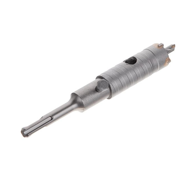 Комплект: Свердло корончасте по бетону 26мм + Перехідник SDS Plus 100мм INTERTOOL SD-7026