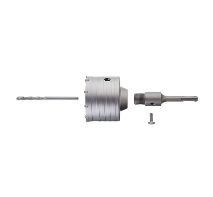 Комплект: Свердло корончасте по бетону 80мм + Перехідник SDS Plus 100мм INTERTOOL SD-7080
