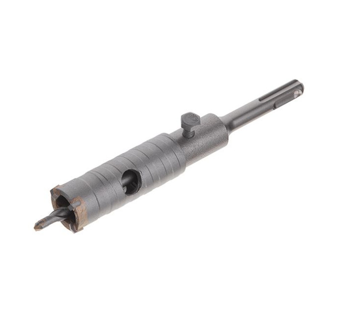 Комплект: Свердло корончасте по бетону 26мм + Перехідник SDS Plus 100мм INTERTOOL SD-7026