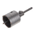Комплект: Свердло корончасте по бетону 65мм + Перехідник SDS Plus 100мм INTERTOOL SD-7065