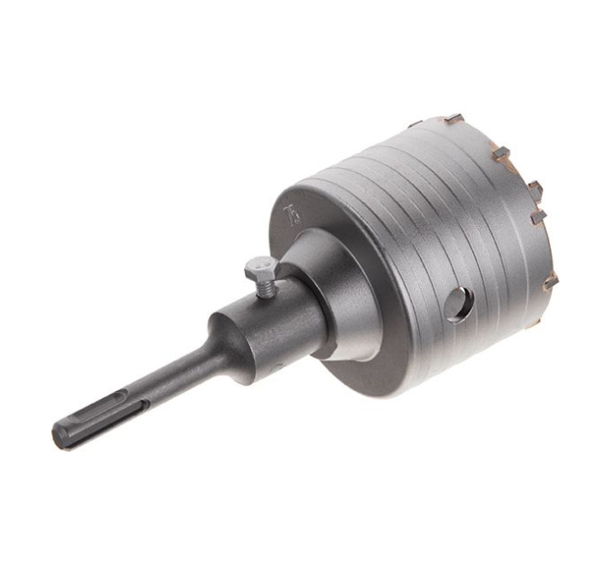 Комплект: Свердло корончасте по бетону 75мм + Перехідник SDS Plus 100мм INTERTOOL SD-7075