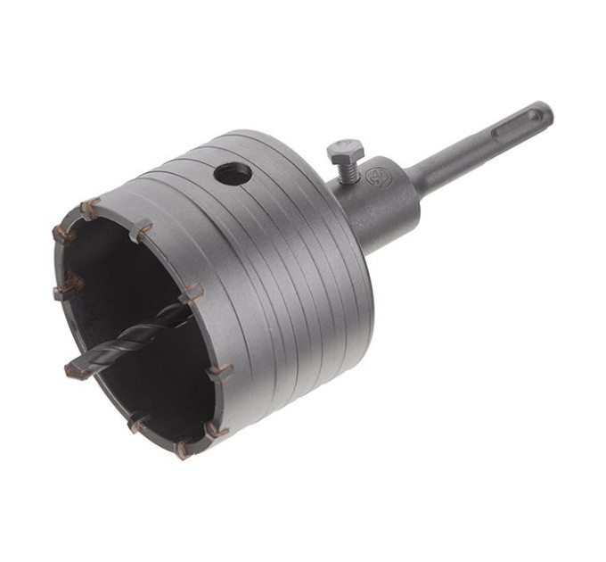 Комплект: Свердло корончасте по бетону 80мм + Перехідник SDS Plus 100мм INTERTOOL SD-7080