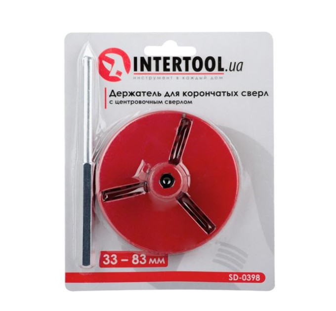 Тримач для корончатих свердел 83 мм, з центруючим свердлом INTERTOOL SD-0398