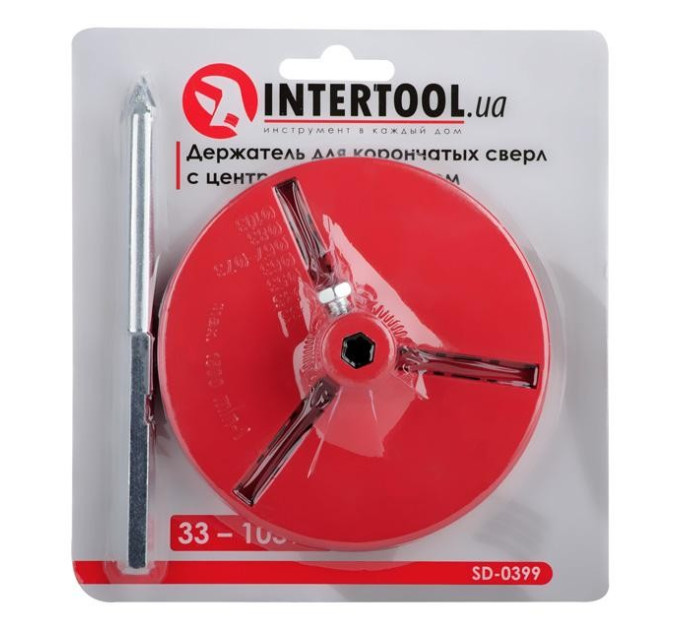 Тримач для корончастих свердел 103 мм, з центруючим свердлом INTERTOOL SD-0399