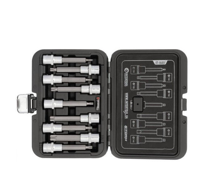 Набір біт TORX 1/2" T20-T60, 100 мм, S2, STORM INTERTOOL ET-8401