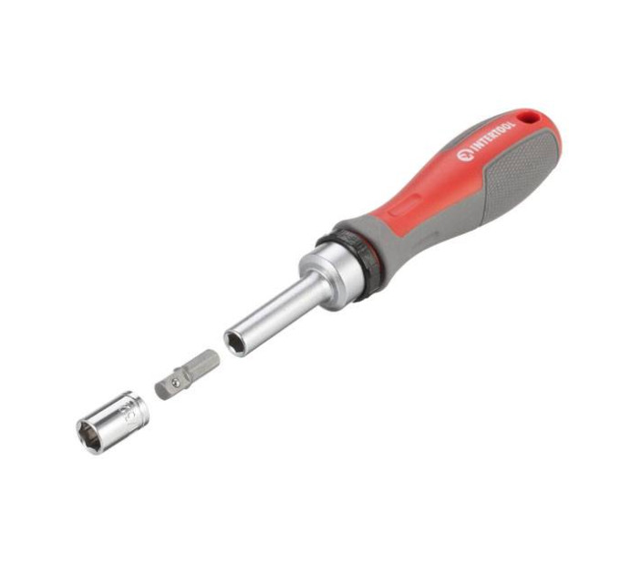 Викрутка з храповим механізмом та комплектом насадок 31 од. INTERTOOL VT-3374