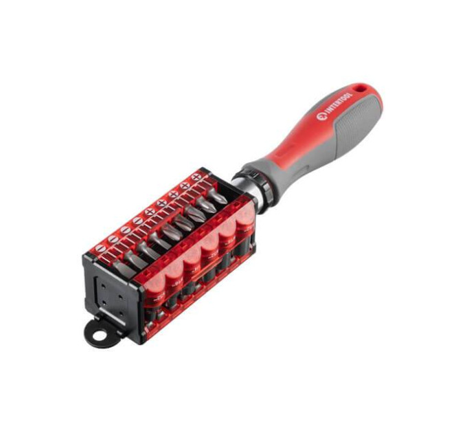 Викрутка з храповим механізмом та комплектом насадок 31 од. INTERTOOL VT-3374