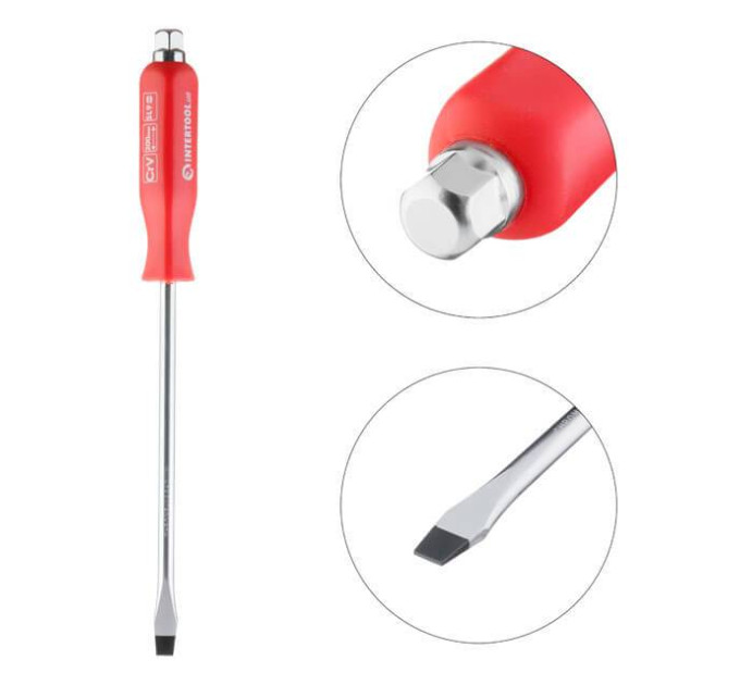 Викрутка шліцева SL9*200 мм, CrV INTERTOOL HT-0485