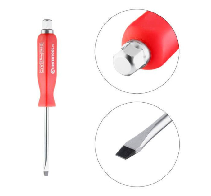 Викрутка ударна SL5*75 мм, CrV INTERTOOL HT-0481