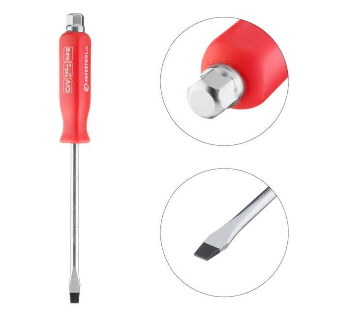 Викрутка шліцева SL8*150 мм, CrV INTERTOOL HT-0484