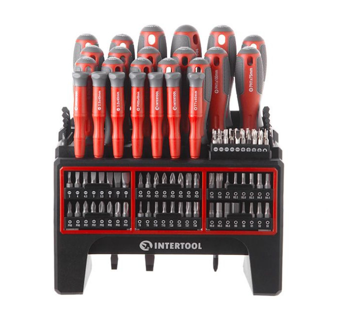 Набір викруток з комплектом насадок 114 од. INTERTOOL VT-3372
