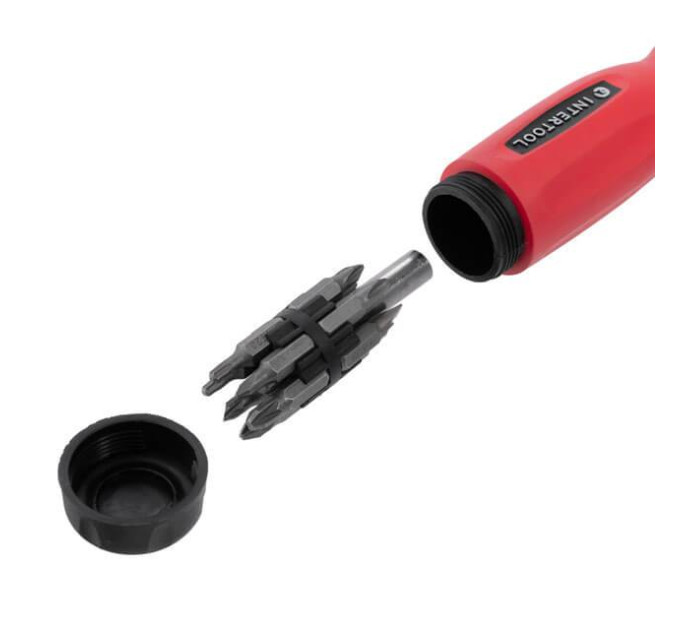 Викрутка реверсивна з комплектом насадок 12 од. INTERTOOL VT-1003