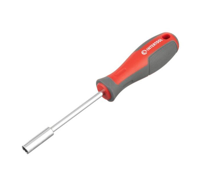 Викрутка з магнітним тримачем для насадок 1/4", 100 мм , Cr-V INTERTOOL VT-3300