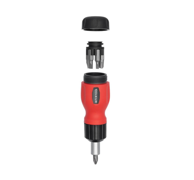 Викрутка реверсивна з комплектом насадок 6 од. INTERTOOL VT-1009
