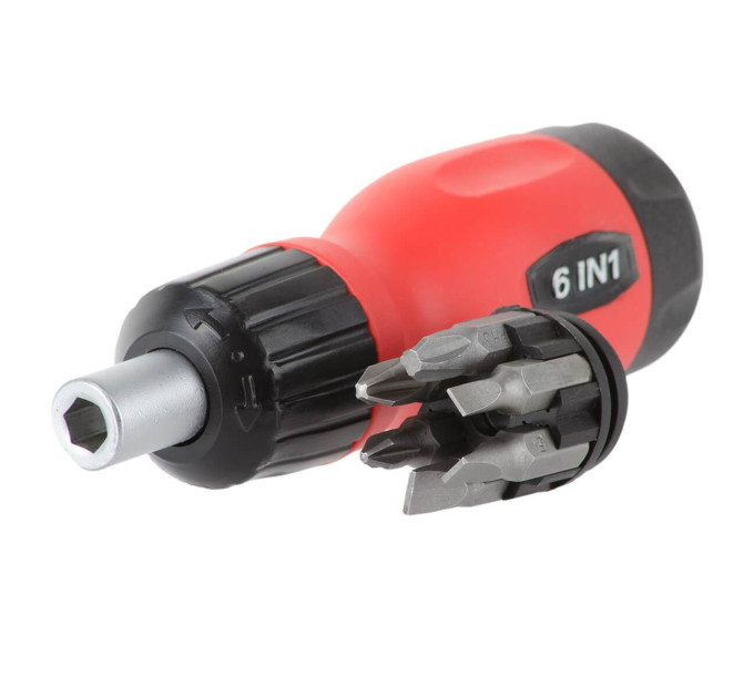 Викрутка реверсивна з комплектом насадок 6 од. INTERTOOL VT-1009