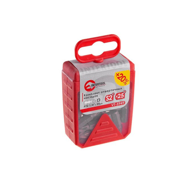Комплек насадок до викруток PZ2 1/4" x 25 мм уп. 25 шт. INTERTOOL VT-5949