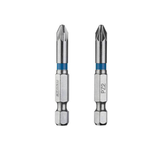 Комплект викруткових насадок PZ2 1/4" * 50мм, S2, уп. 2 од., STORM INTERTOOL VT-0215