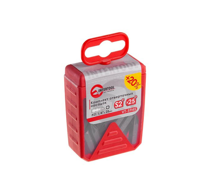 Комплек насадок до викруток PZ1 1/4" x 25 мм уп. 25 шт. INTERTOOL VT-5945