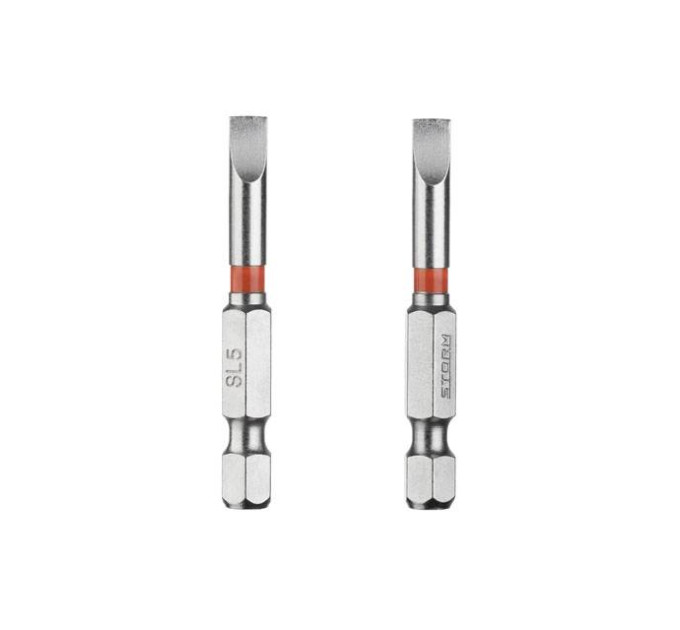 Комплект викруткових насадок SL5*50, 1/4", S2, уп. 2 од., STORM INTERTOOL VT-0229