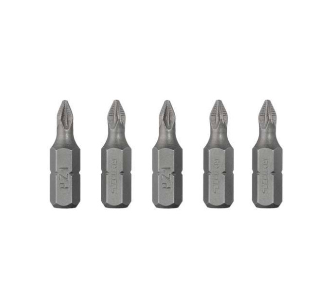 Комплект отверточних насадок PZ1 1/4 "* 25мм, ACR, S2, уп. 5од., STORM INTERTOOL VT-0208