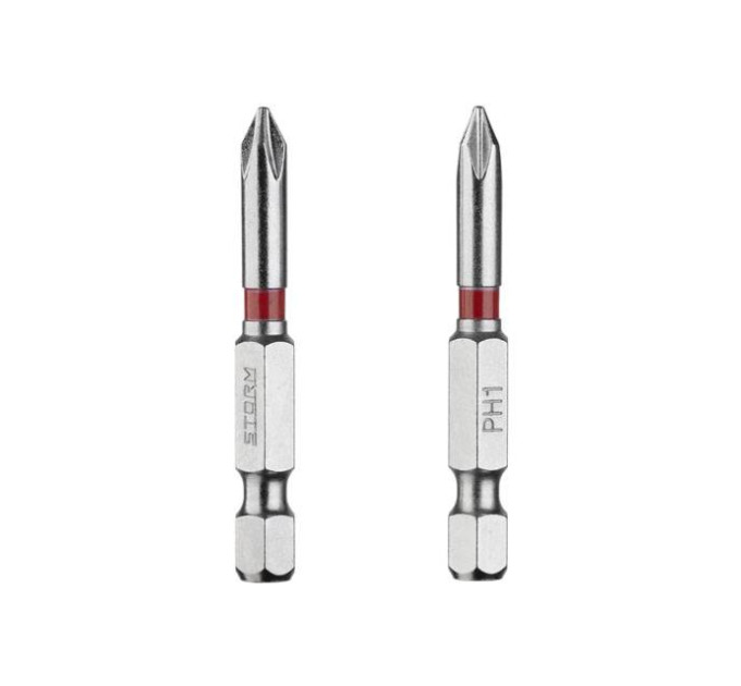 Комплект викруткових насадок PH1 1/4" * 50мм, S2, уп. 2 од., STORM INTERTOOL VT-0211