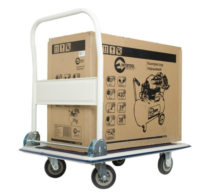 Візок ручний чотириколісний до 250 кг, 910*610*870, колеса 125 мм INTERTOOL LT-9054