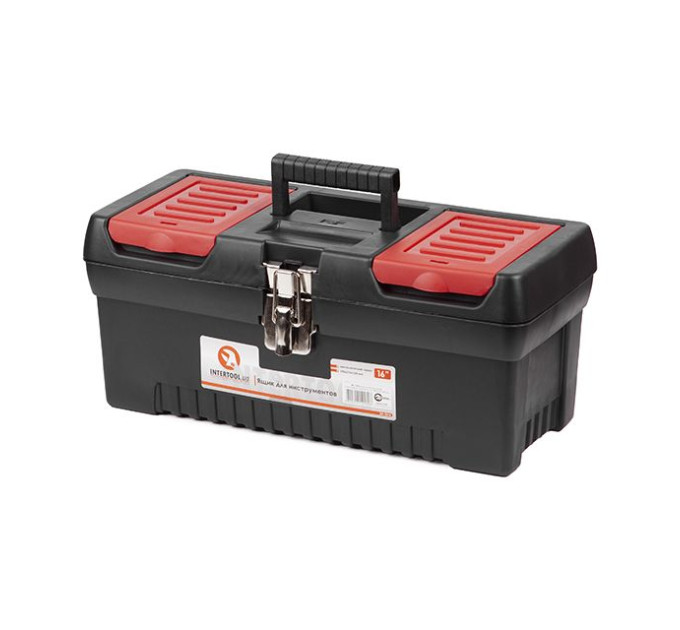 Ящик для інструментів з металевими замками 16", 396*216*164 мм INTERTOOL BX-1016