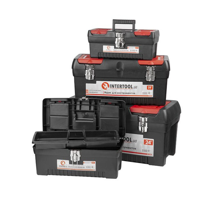 Комплект ящиків для інструментів з металевими замками, 4 од. INTERTOOL BX-0004