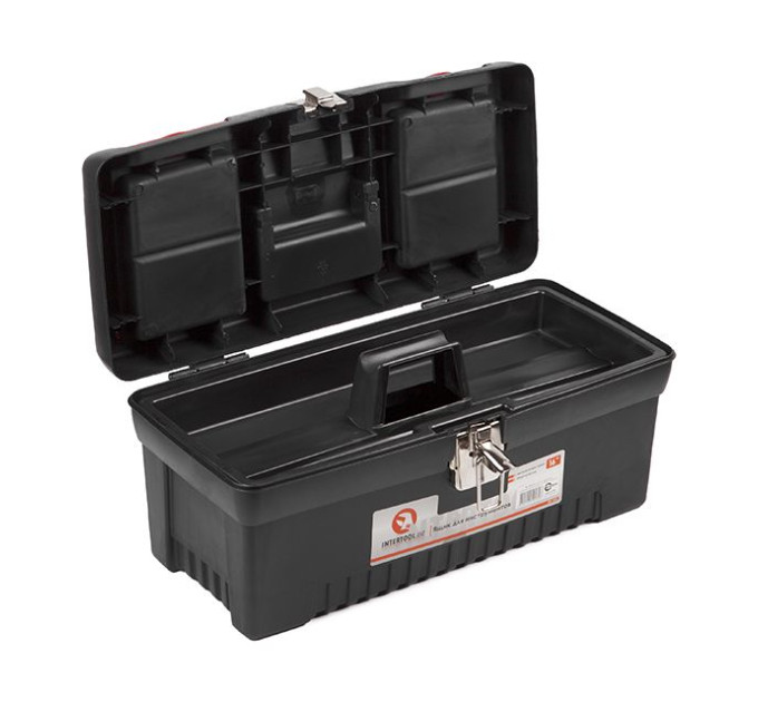 Ящик для інструментів з металевими замками 16", 396*216*164 мм INTERTOOL BX-1016