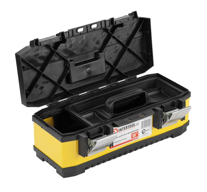 Ящик для інструментів з металевими замками 18" 462*212*177 мм INTERTOOL BX-2018