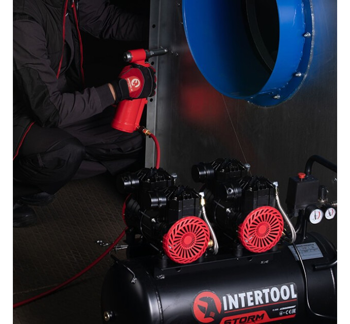 Пістолет заклепувальний пневматичний у кейсі з аксесуарами INTERTOOL PT-1304
