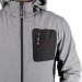 Куртка SOFTSHELL світло сіро-чорна, з капюшоном, тришарова, тканина стрейч 300 GSM 100D з водо-, вітрозахистом, розмір XL INTERTOOL SP-3124
