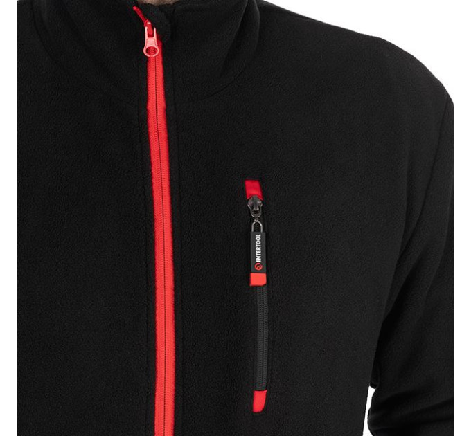 Куртка флісова, тканина - поліестр, щільність 280 G, з кишенею на грудях і двома бічними, розмір S INTERTOOL SP-3101