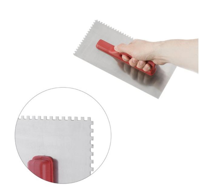 Затирачка сталева оцинкована 280*130мм, 4*4мм INTERTOOL KT-0004