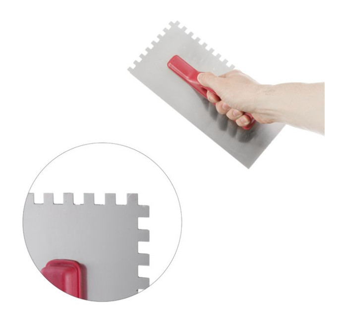 Затирачка сталева оцинкована 280*130мм, 8*8мм INTERTOOL KT-0006