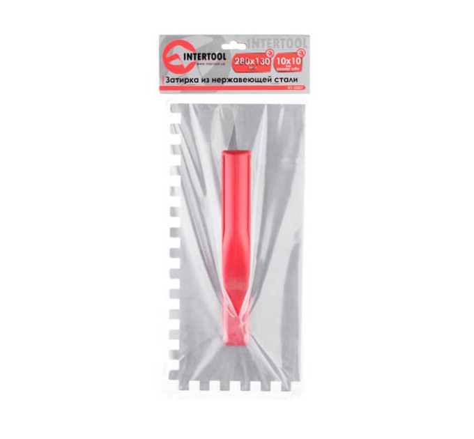 Затирачка сталева оцинкована 280*130мм, 10*10мм INTERTOOL KT-0007