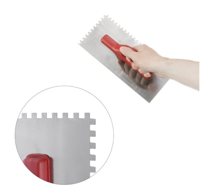 Затирачка сталева оцинкована 280*130мм, 6*6мм INTERTOOL KT-0005
