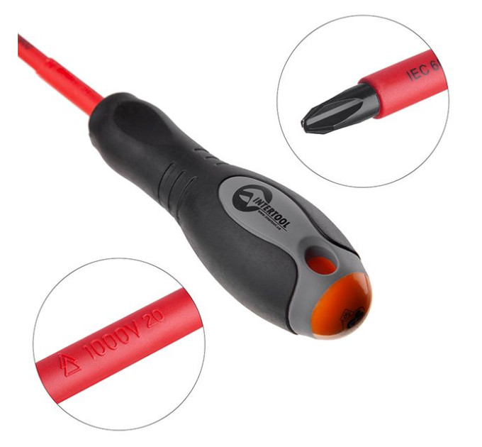 Викрутка хрестова ізольована PH3 * 150 мм, 1000 В INTERTOOL VT-3213