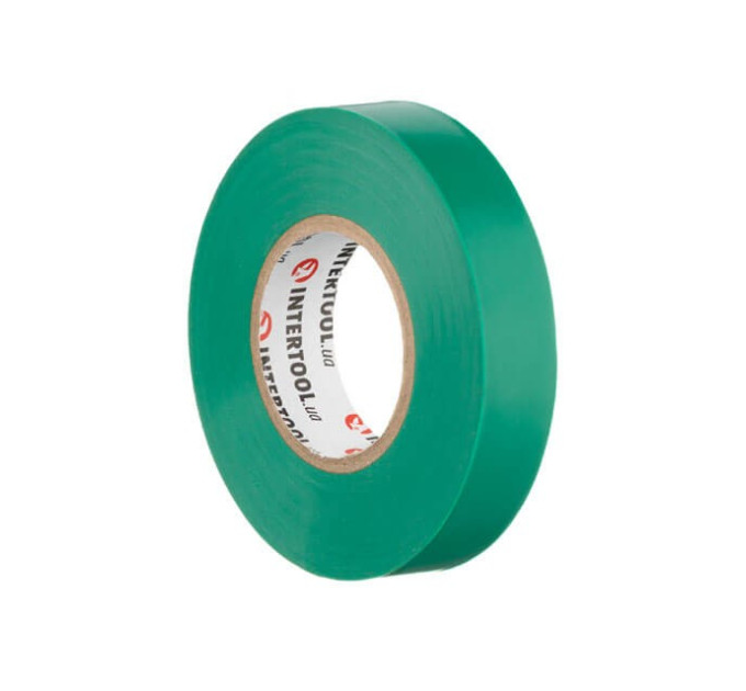 Стрічка ізоляційна, 17 мм * 25 м * 0.15 мм, зелена INTERTOOL IT-0061