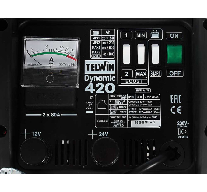 Зарядний пусковий пристрій Telwin Dynamic 420 Start (12-24В) 829382
