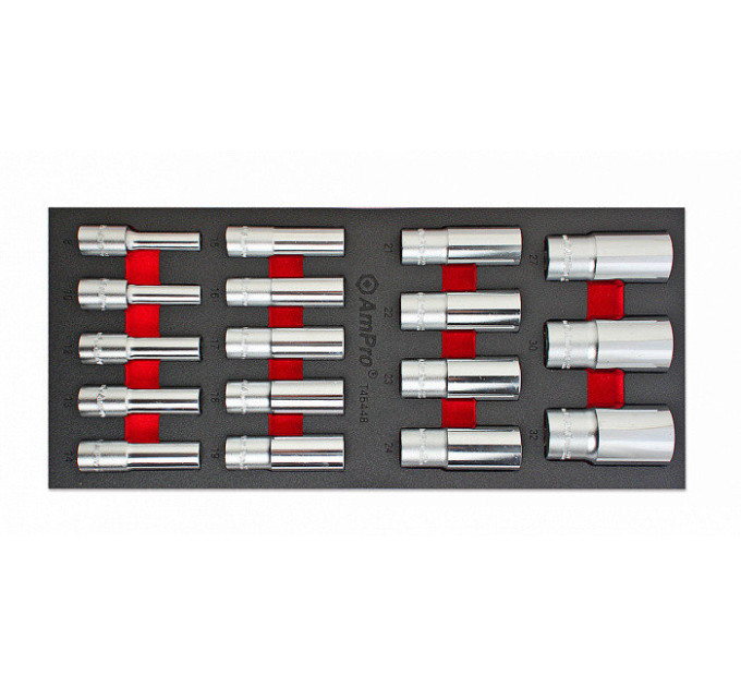 Набор длинных головок 1/2", 17 пр. AmPro T45448