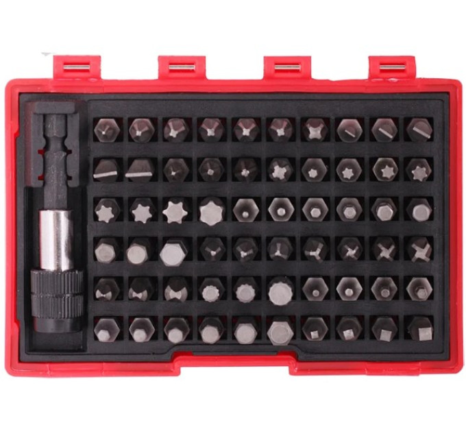 Набор бит шестигранники и звездочки Hex Torx 62 шт. 11057