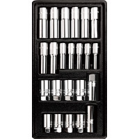 Набор удлиненных головок 3/8" и 1/2" в ложементе, 23 предмета  T45208