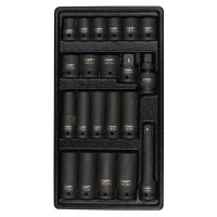 Набор ударных головок 1/2" (13-24 мм) в ложементе 21 предмет  A5616