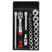 Набор головок и аксессуаров 1/2" , 22 предмета  T45425