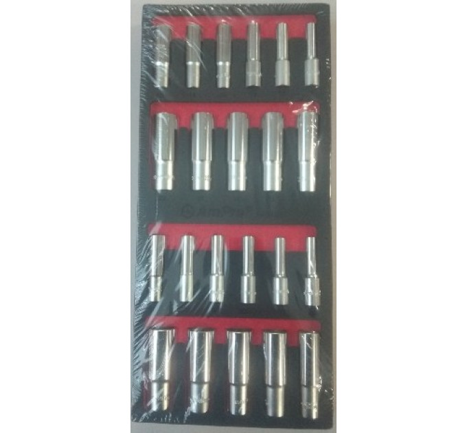 Набор удлиненных головок 3/8" и 1/2" в ложементе, 22 предмета T45497