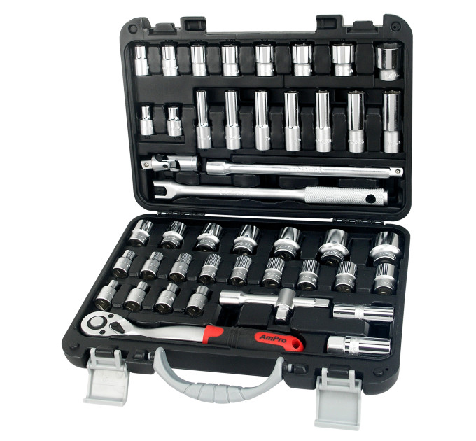 Набор головок и аксессуаров 1/2" , 45 предмета (дюйм , метр ) T46172